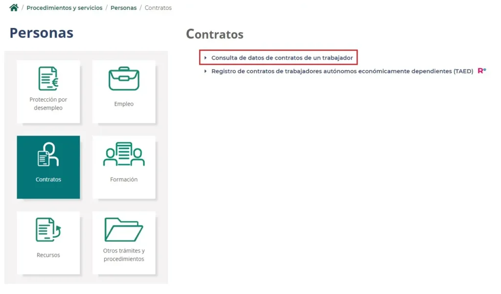 Sepe - contrato de trabajo - CertificadoElectronico.es