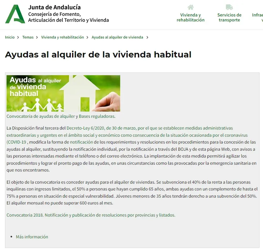 Andalucía - ayuda al alquiler - CertificadoElectronico.es