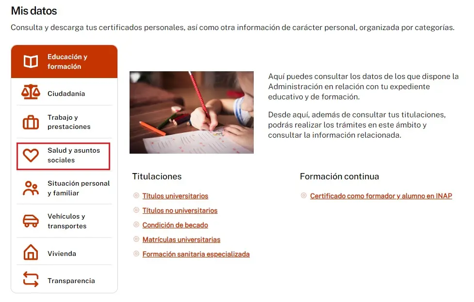 historial médico - Carpeta ciudadana - CertificadoElectronico.es