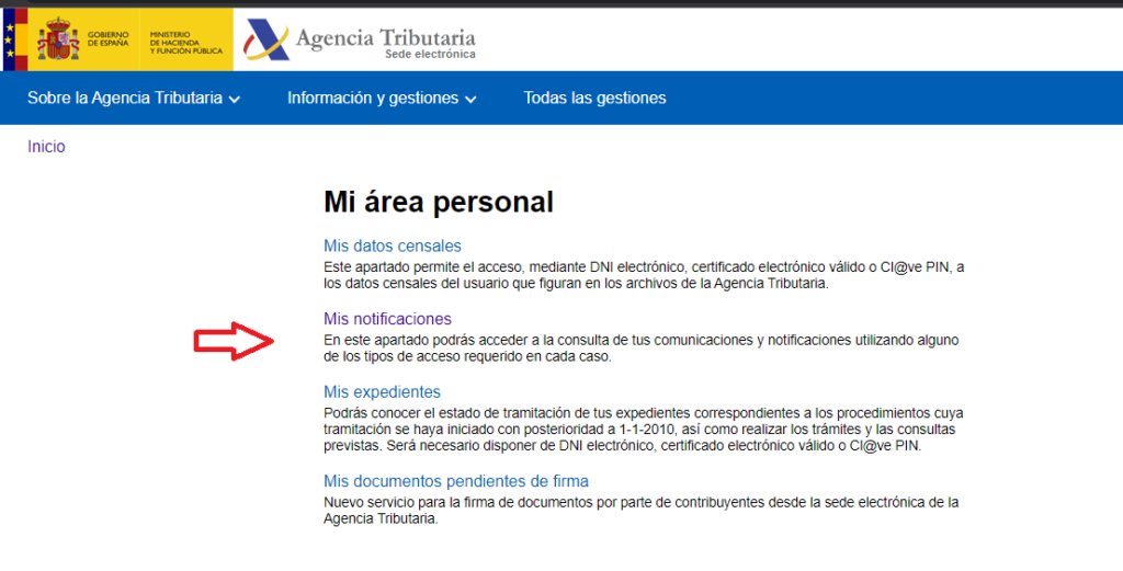 notificaciones-aeat - Cómo saber si tengo notificaciones de Hacienda - Certificadoelectronico.es