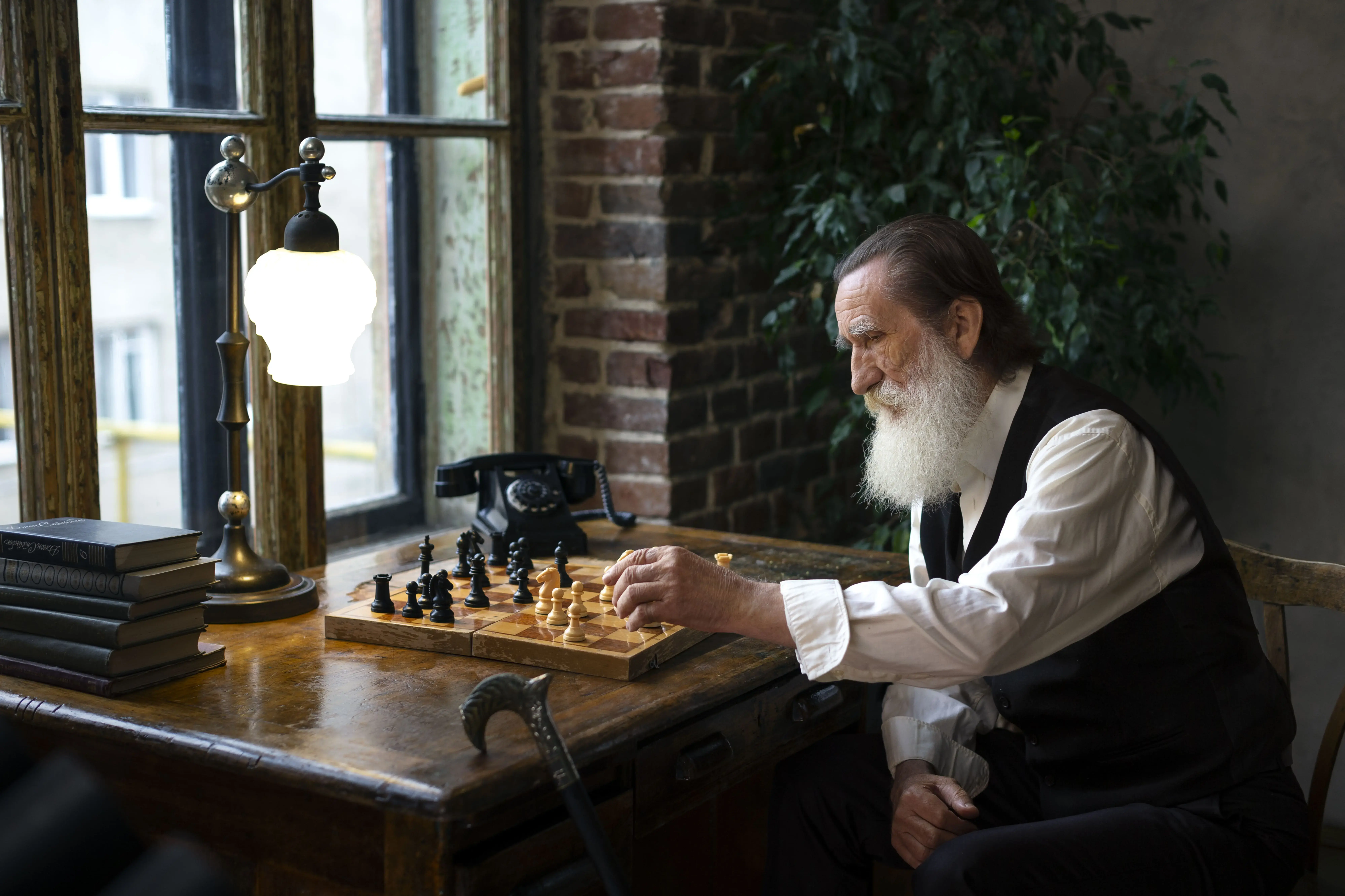 Hombre-mayor-jugando-al-ajedrez-Cotizaciones de la Seguridad Social-CertificadoElectronico.es
