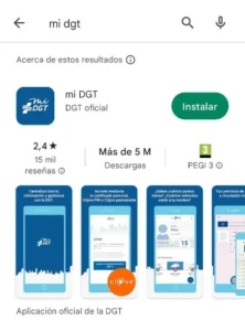 Captura app miDGT - carnet de conducir en el móvil - CertificadoElectronico.es
