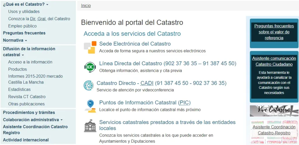 sede catastro - cambio de uso de inmuebles - CertificadoElectronico.es