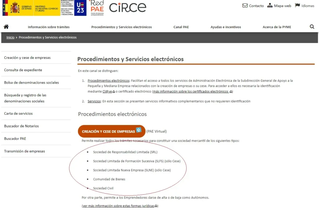 Circe - sociedad - CertificadoElectronico.es