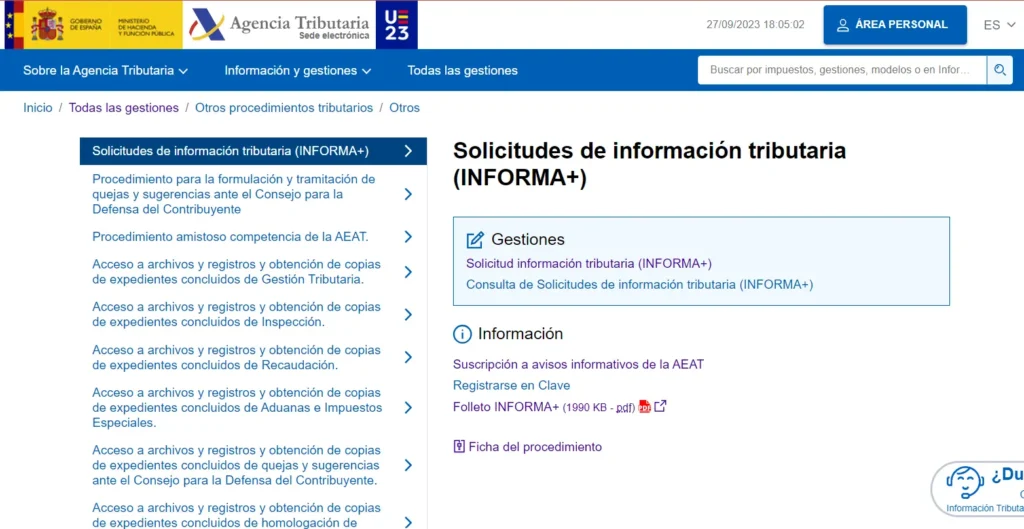 Sede agencia Tributaria - Informa+ - CertificadoElectronico.es