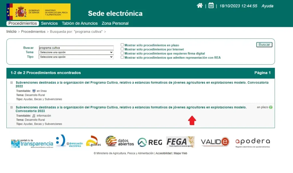 sede Mapa - Programa Cultiva - CertificadoElectronico.es