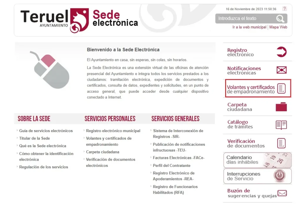 sede electrónica - Teruel - CertificadoElectronico.es