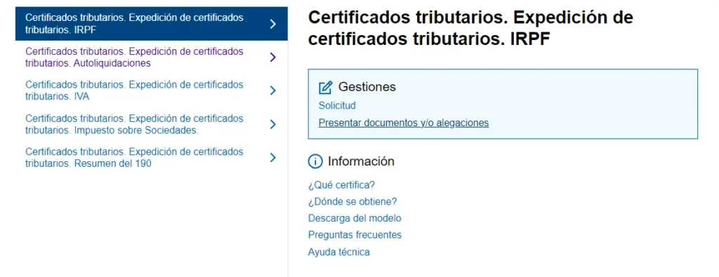 sede agencia tributaria - certificados tributarios - CertificadoElectronico.es