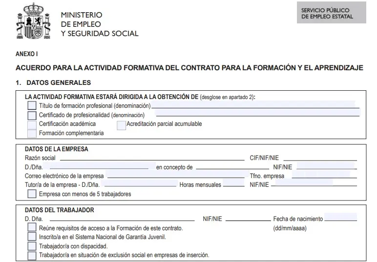Documento - contrato de formación en alternancia - CertificadoElectronico.es