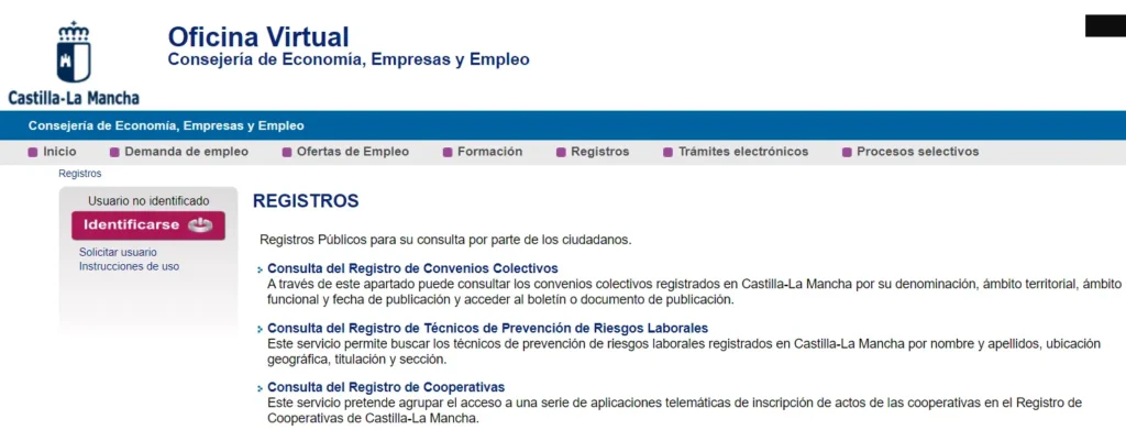 Registro - Castilla - La Mancha - CertificadoElectronico.es