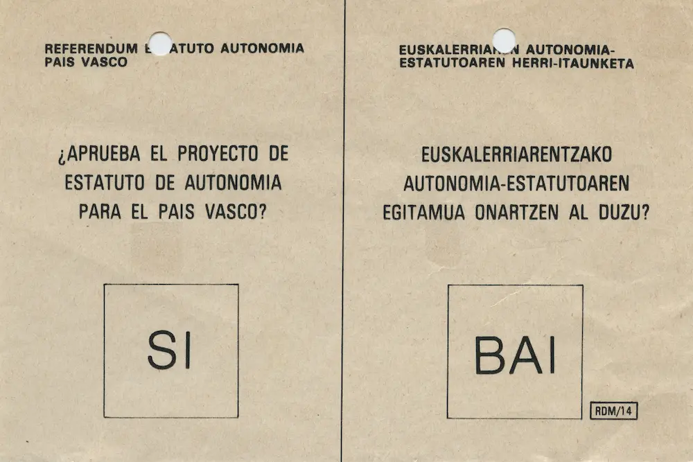 1979 - Referendum Estatuto de autonomía - País Vasco - CertificadoElectronico.es