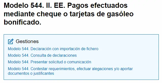 Modelo 544 - Pago del gasóleo bonificado - CertificadoElectronico.es