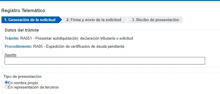 Sede electrónica Agencia Tributaria - certificado de deuda pendiente - CertificadoElectronico.es