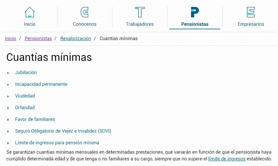 Sede electrónica seguridad social - complemento por mínimos - CertificadoElectronico.es