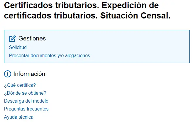 Sede electrónica de la Agencia Tributaria - situación censal - CertificadoElectronico.es