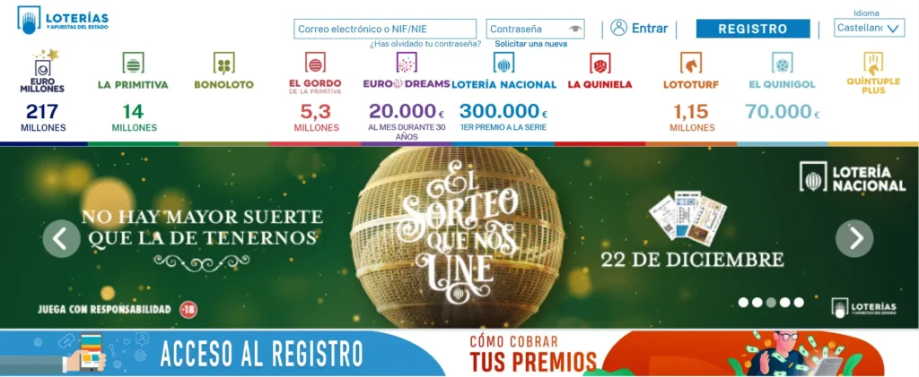 Web Loterías y Apuestas - CertificadoElectronico.es